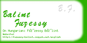 balint fuzessy business card